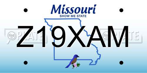 Z19XAM Missouri License Plate