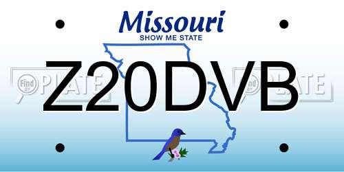 Z20DVB Missouri License Plate