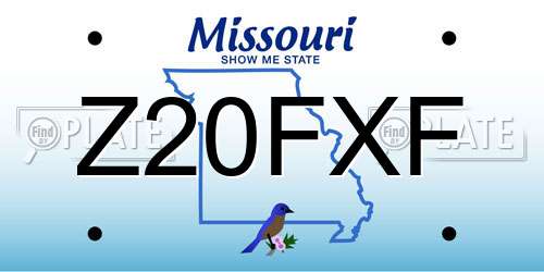 Z20FXF Missouri License Plate