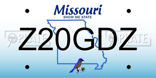 Z20GDZ Missouri License Plate