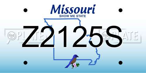 Z2125S Missouri License Plate