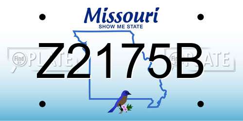 Z2175B Missouri License Plate