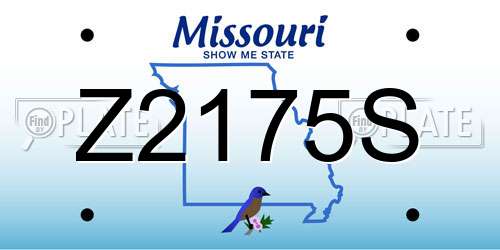 Z2175S Missouri License Plate