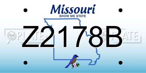 Z2178B Missouri License Plate