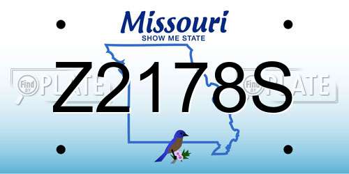 Z2178S Missouri License Plate