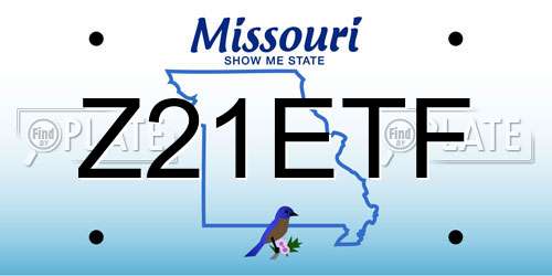 Z21ETF Missouri License Plate