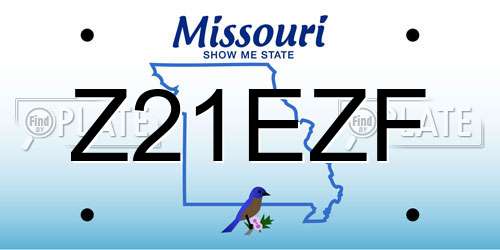 Z21EZF Missouri License Plate