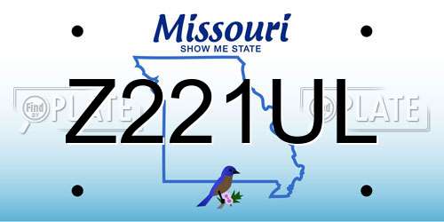 Z221UL Missouri License Plate