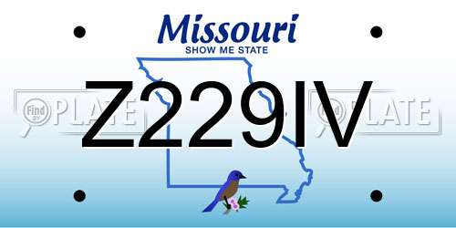 Z229IV Missouri License Plate