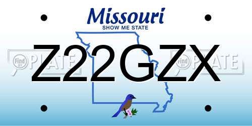 Z22GZX Missouri License Plate