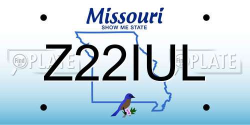Z22IUL Missouri License Plate