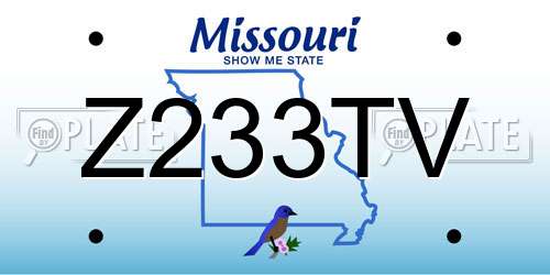 Z233TV Missouri License Plate