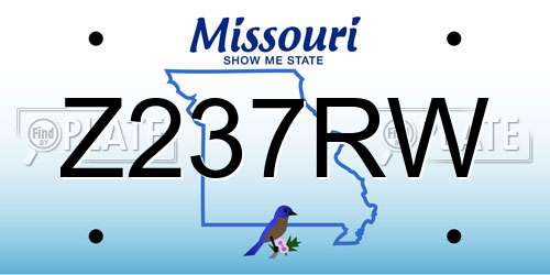 Z237RW Missouri License Plate