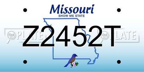 Z2452T Missouri License Plate