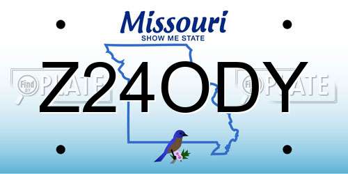 Z24ODY Missouri License Plate