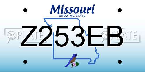 Z253EB Missouri License Plate