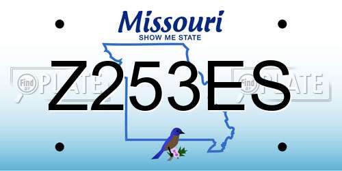 Z253ES Missouri License Plate