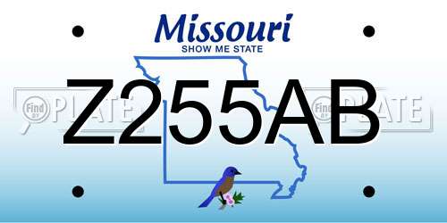 Z255AB Missouri License Plate