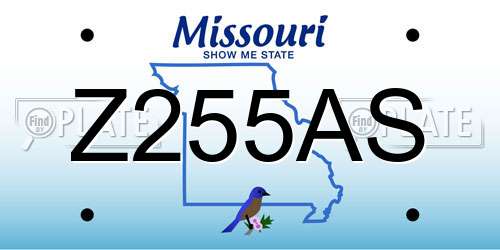 Z255AS Missouri License Plate