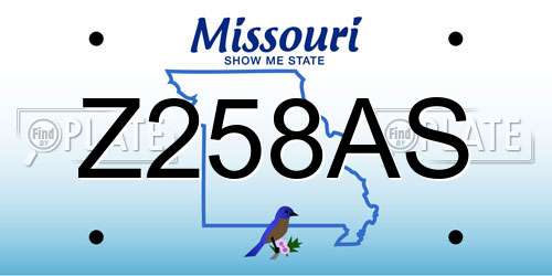 Z258AS Missouri License Plate