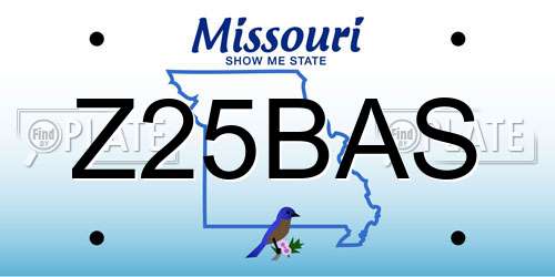 Z25BAS Missouri License Plate
