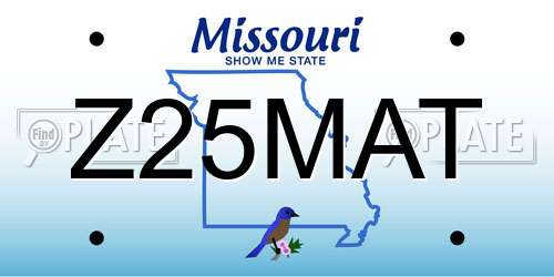 Z25MAT Missouri License Plate