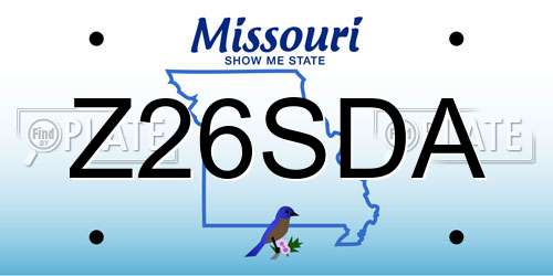 Z26SDA Missouri License Plate