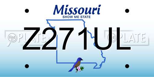 Z271UL Missouri License Plate