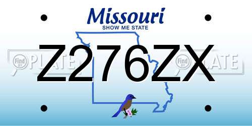 Z276ZX Missouri License Plate