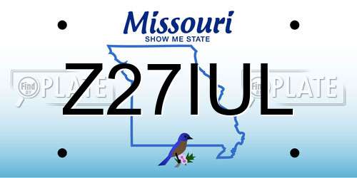 Z27IUL Missouri License Plate