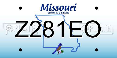 Z281EO Missouri License Plate