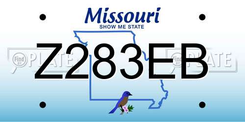 Z283EB Missouri License Plate
