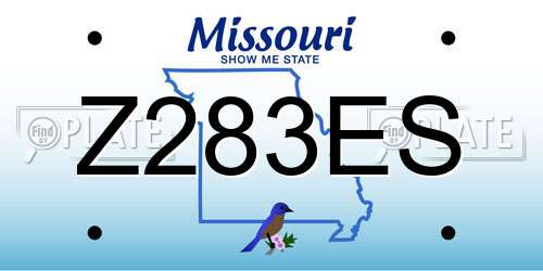 Z283ES Missouri License Plate
