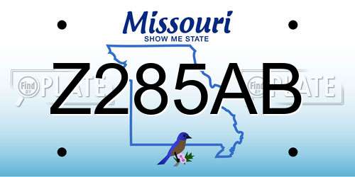 Z285AB Missouri License Plate