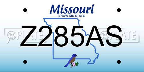 Z285AS Missouri License Plate
