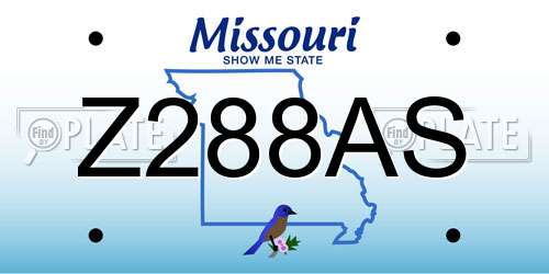 Z288AS Missouri License Plate