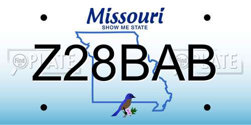 Z28BAB Missouri License Plate