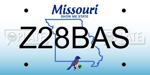 Z28BAS Missouri License Plate