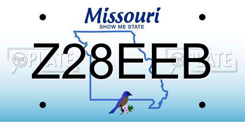 Z28EEB Missouri License Plate