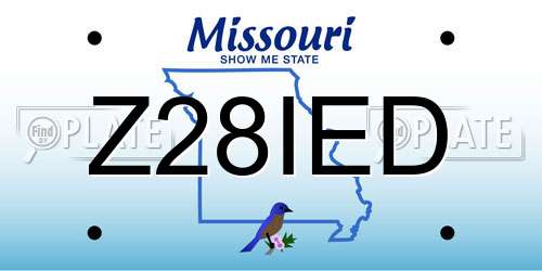 Z28IED Missouri License Plate