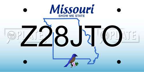 Z28JTO Missouri License Plate