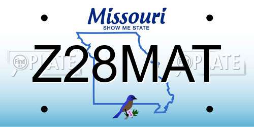 Z28MAT Missouri License Plate
