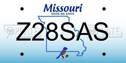 Z28SAS Missouri License Plate