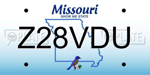 Z28VDU Missouri License Plate
