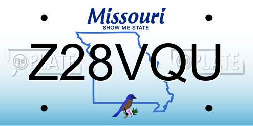 Z28VQU Missouri License Plate