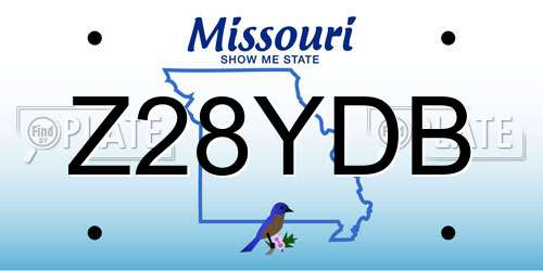 Z28YDB Missouri License Plate