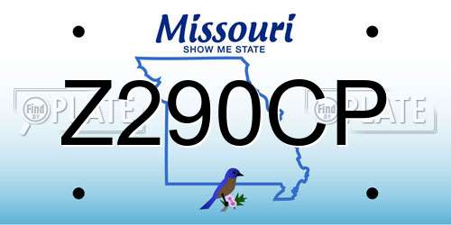 Z290CP Missouri License Plate