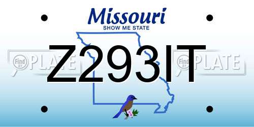 Z293IT Missouri License Plate