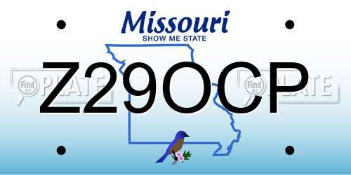 Z29OCP Missouri License Plate