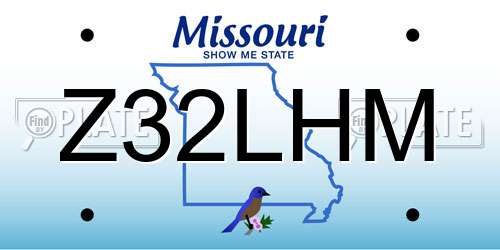 Z32LHM Missouri License Plate